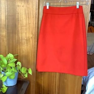 J.Crew bright orange wool pencil skirt